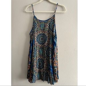 Mandala Pattern Spaghetti Strapped Dress
